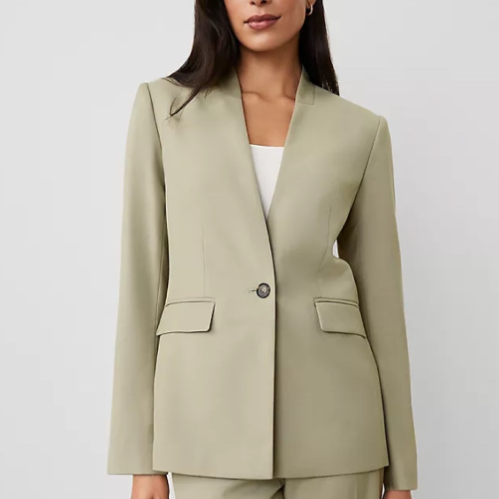 Ann Taylor Green Suit Set Modern Elegance